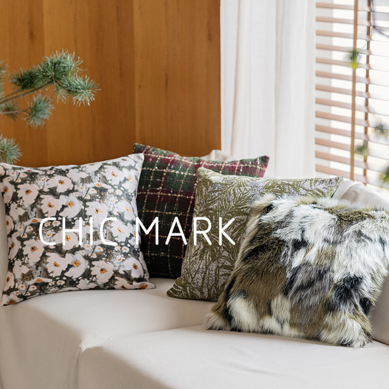 现代简约ins抱枕高级几何图案精密提花抱枕轻奢高端酒店沙发靠枕