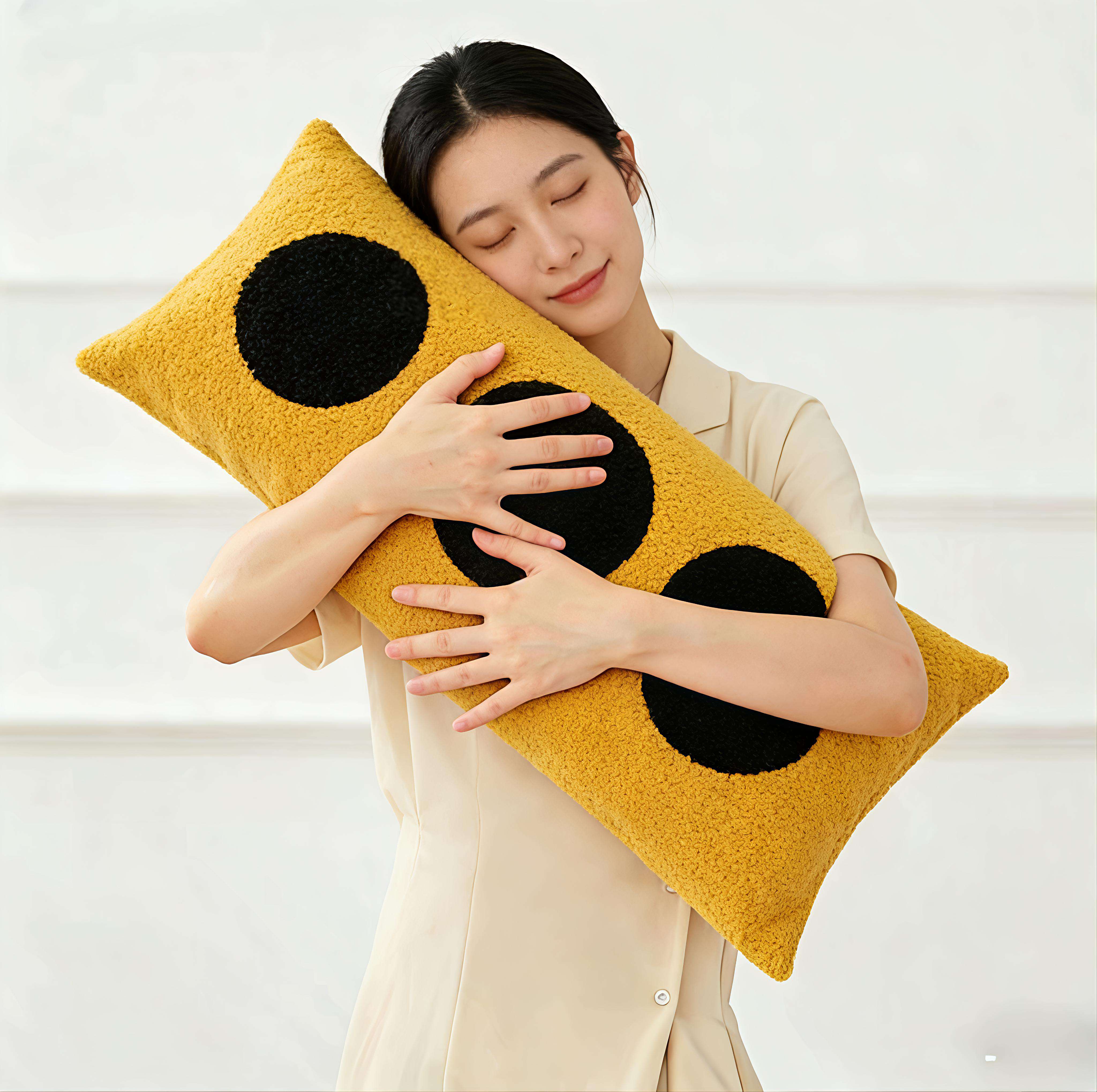 复古波点简约民宿抱枕汽车客厅沙发靠垫办公室腰枕套床头卧室靠枕