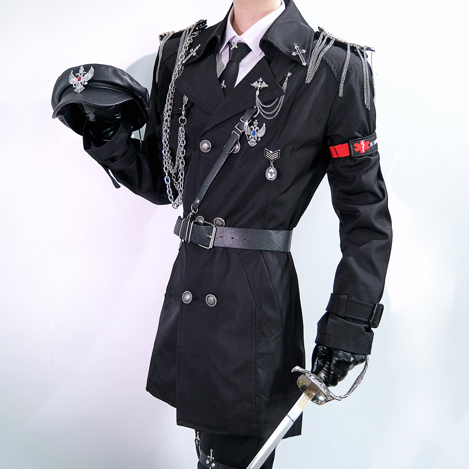 COS成男万用超帅全球高考秦究游惑洄天沈酌COS服军装风制服风衣