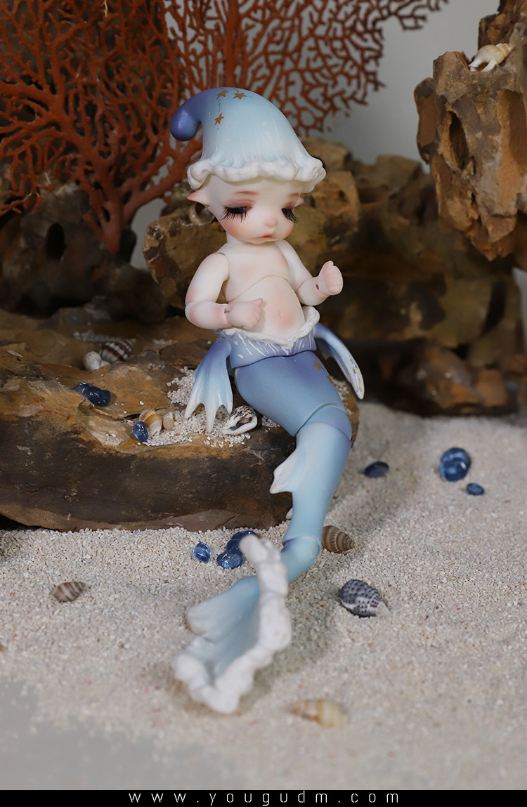 关仓】bjd幽谷1/12萌小宠泡泡人鱼(sd娃娃同类正版树脂人形宝宝