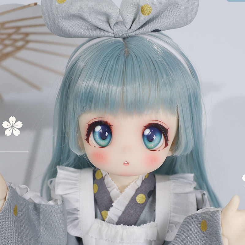 关仓】bjd黑曜石1/4可丽饼改良和服sd娃娃爱心体xaga卡通脸二次元