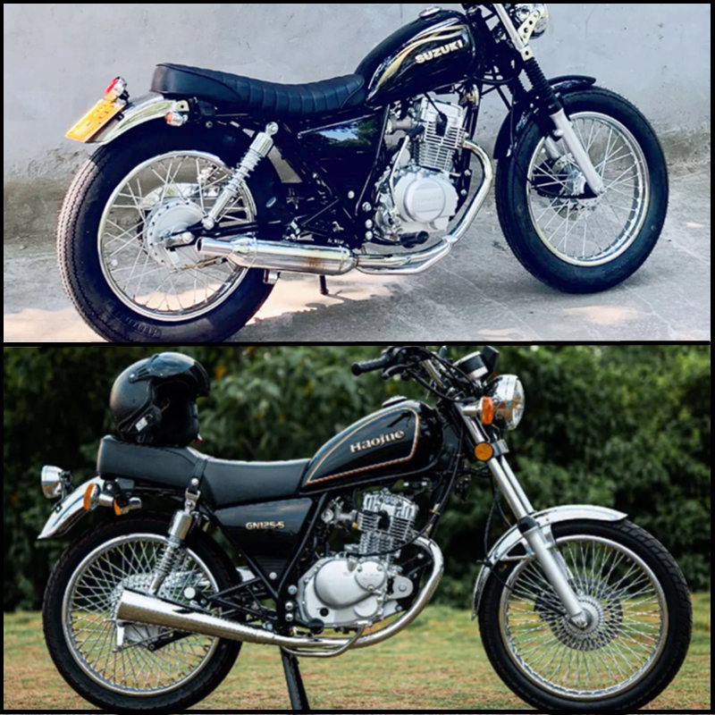 gn25/gs125摩托车复古改装轮毂宽加云密1黑色加辐条轮台湾豹237en