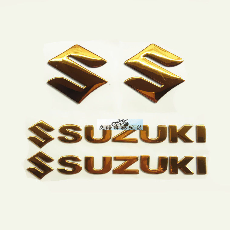 摩托车复古改装油箱贴花 铃木贴纸 车头贴SUZUKI反光立体软胶贴