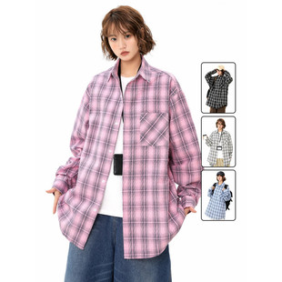 男女夏季 衬衫 宽松多巴胺情侣防晒衬衣百搭休闲外套931P50 长袖 美式