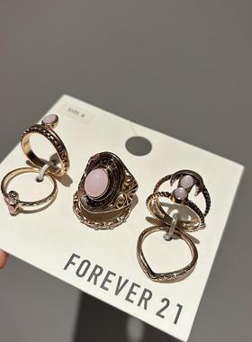FOREVER21正品做旧粉钻宝石戒指