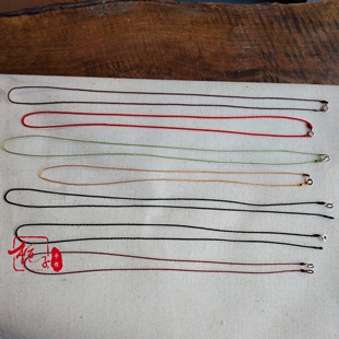 手工编织进口彩蜡线s925银扣极简超细万能链小孔吊坠锁骨链项链绳