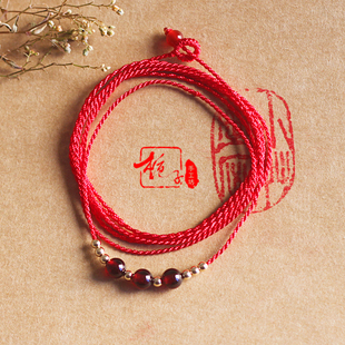 能量玉石红绳腰链天然粉紫水晶极细腰带本命年男女蛇马礼物高级