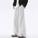 【自制】男士黑色新款重磅针织直筒休闲长裤冬季裤子500克重加厚