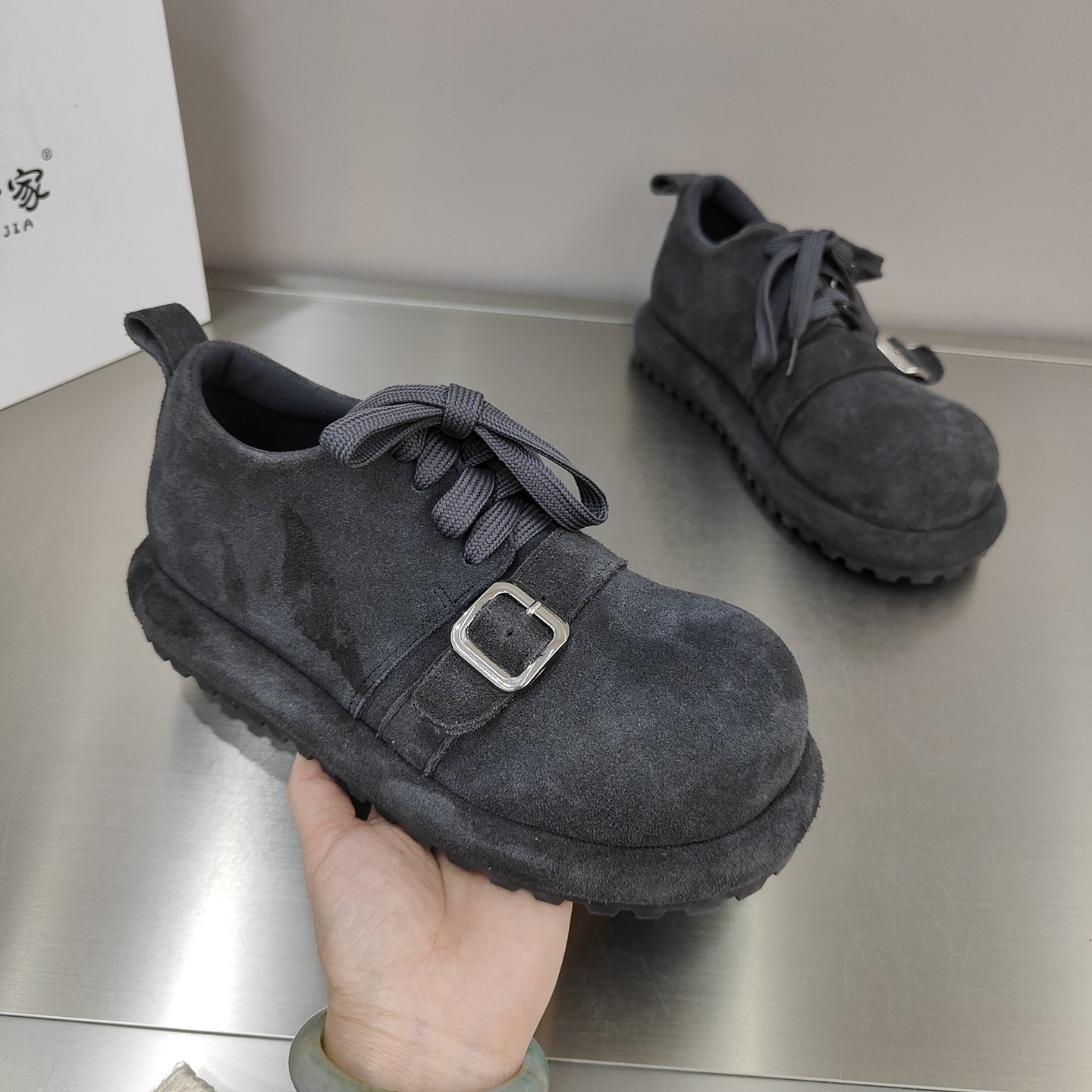 英伦风磨砂牛皮乐福鞋女2026早春新款圆头系带厚底舒适深口单鞋女,女鞋,深口单鞋,淘宝优惠券,粉丝福利购,淘宝优惠卷