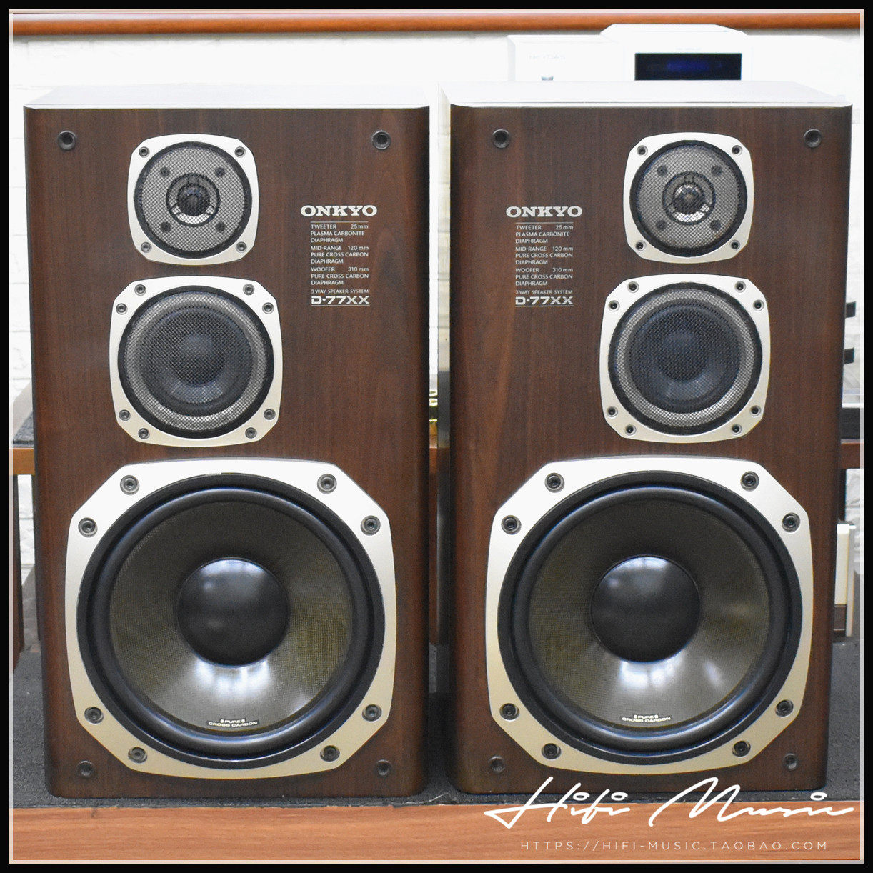 二手原装日本ONKYO/安桥 D-77XX 大动态HIFI书架音箱进口音箱10寸