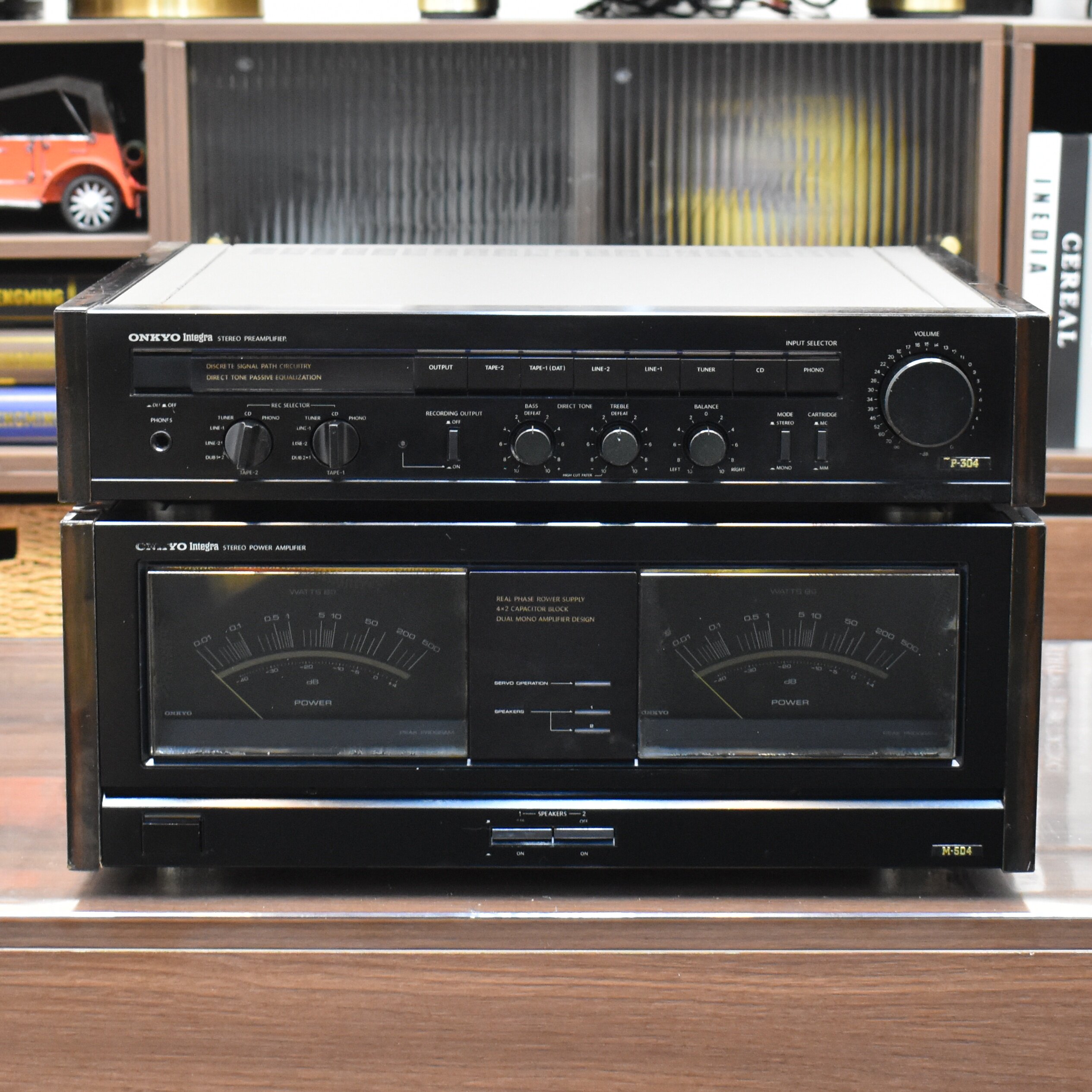 二手日本原装ONKYO安桥P-304前级+M-504后级,经典前后级功放