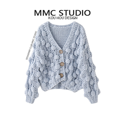 厚款针织棒针毛衣慵懒风