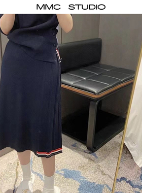MMC TB学院风英伦风气质减龄运动百搭针织半身裙短裙小众设计感女