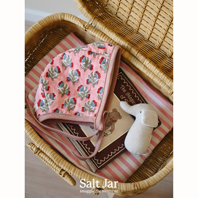 宝宝冬季绗缝夹棉护耳帽