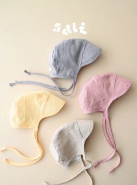 盐巴手作 2024春夏亚麻多色bonnet 新生婴儿0-3岁纯棉宝宝帽 包邮