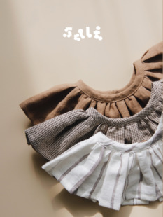 式 盐巴手作 可拆卸款 复古色系女孩百褶小领子 大人小孩适用 新品
