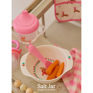 法国杂货 选品 儿童餐具水杯收纳盒婴儿饭兜 jar salt