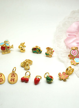 diy烧蓝可爱卡通小配饰手链坠