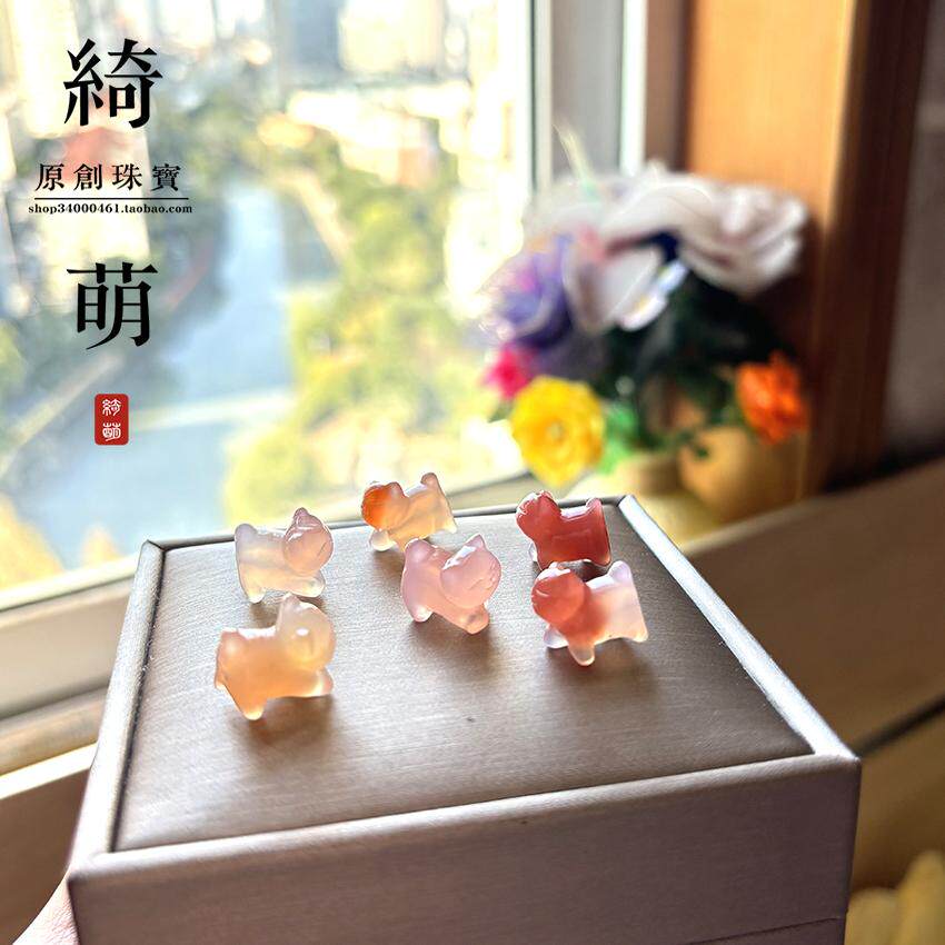 天然玛瑙可爱软萌吊坠手链坠图片