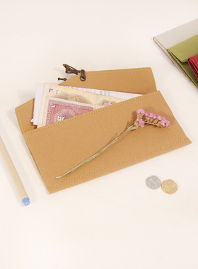 不纸如此 新款原创钱包个性简约长款环保水洗牛皮纸大钞夹03