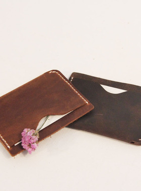 李桂兰堂 手工皮具头层牛皮钱包卡包收纳 原创 短款个性礼物定制
