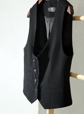 工厂直发 春夏薄款短款西装马甲女U领修身显瘦简约时尚叠穿外穿