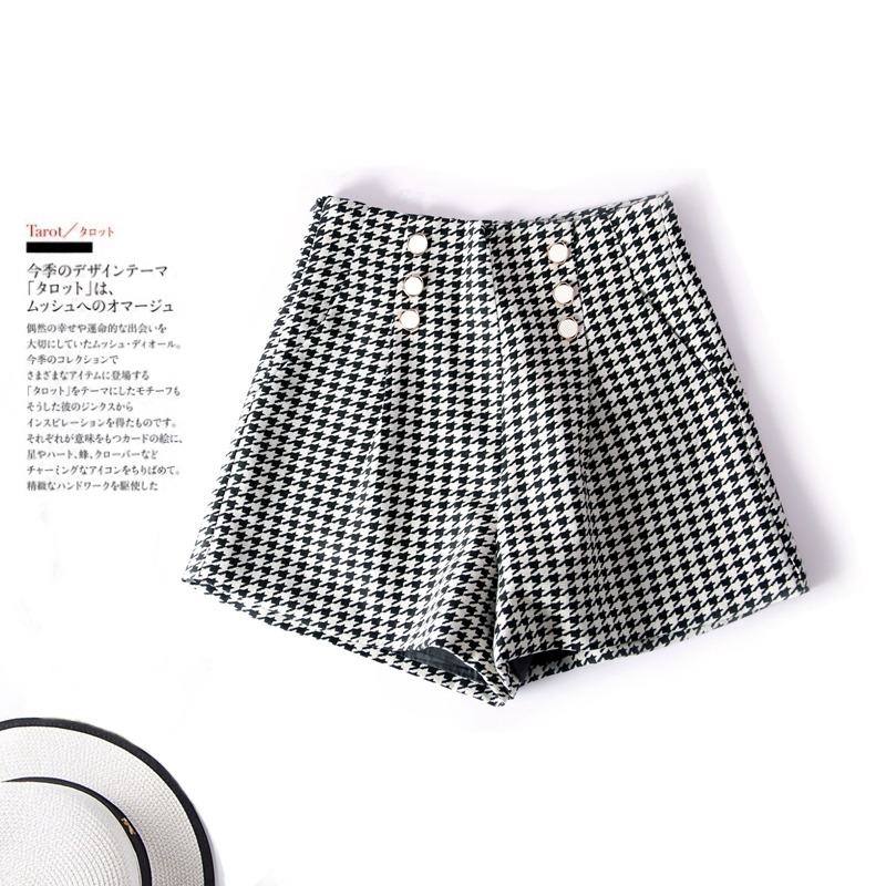 AIMEIHAO短裤千鸟格短裤修身