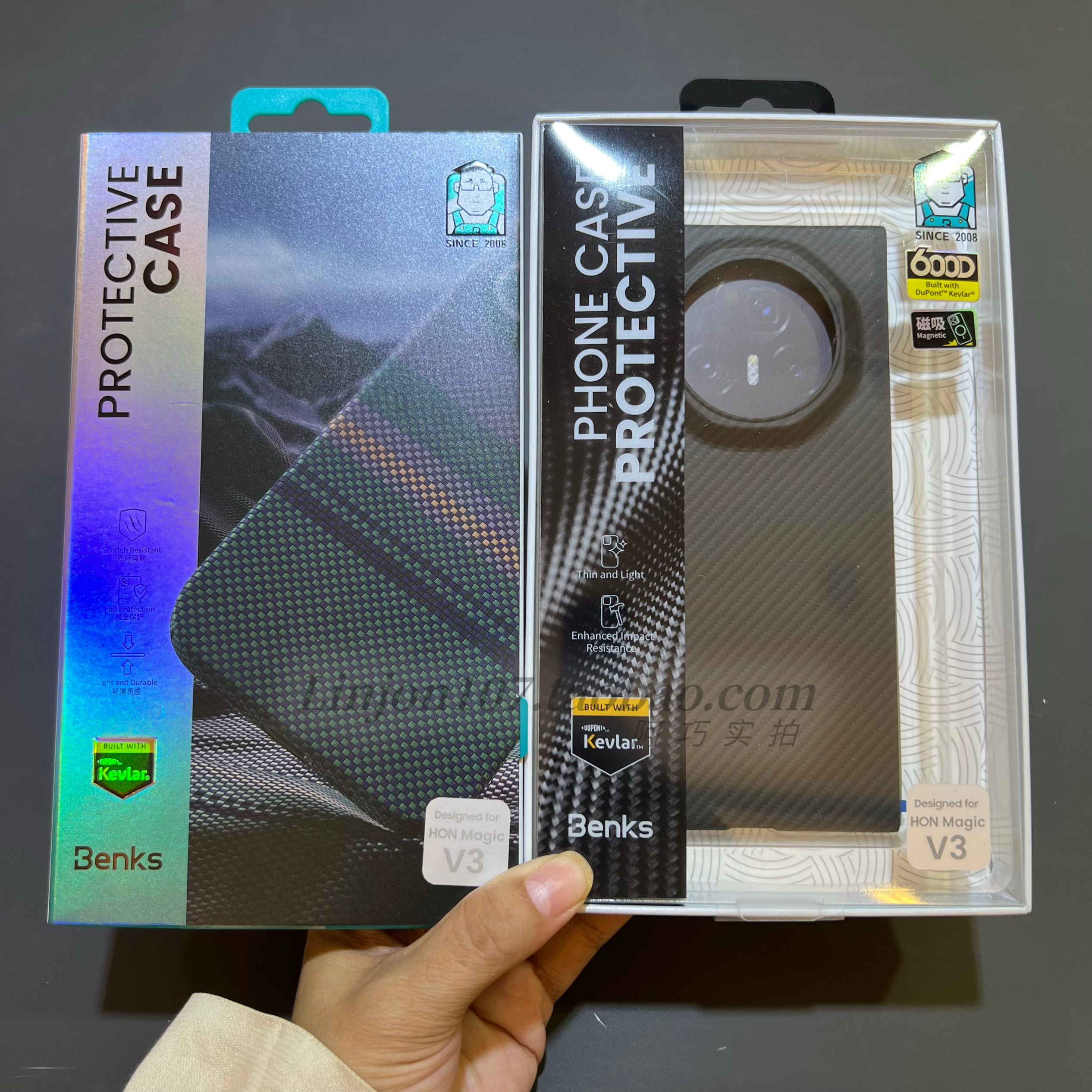 【美国杜邦授权600D超薄磁吸】Benks适用荣耀magicv3极光手机壳magic vs3纤维保护套超薄磁吸V3中轴壳