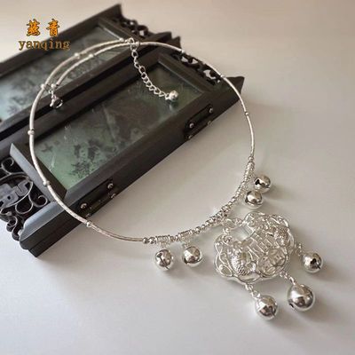 铃铛有声音民族风长命锁