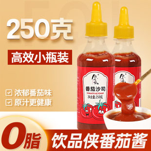 饮品侠番茄酱沙司小包装 挤压瓶薯条蘸酱意面披萨专用家用商用250g