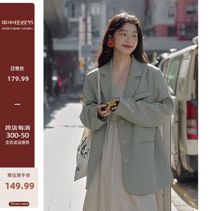 韩版休闲设计感英伦风西装外套