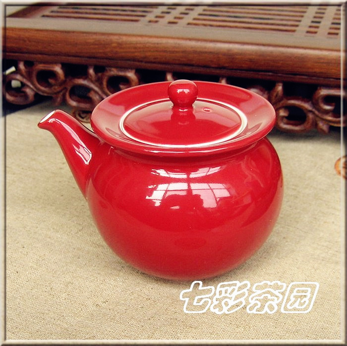 台湾茶具 红釉公道杯/壶 210ml