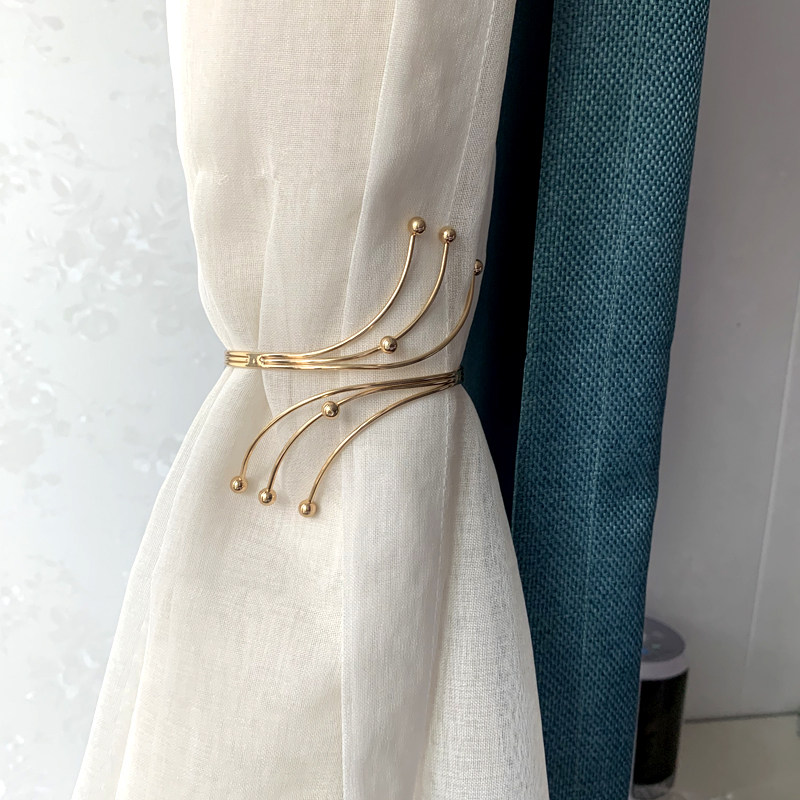 轻奢窗帘绑带金属房地产样板间客厅卧室软装饰简约窗帘扣非一对