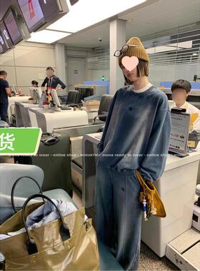 Mona家 复古小众设计感卫衣上衣外套 高腰裤子套装女小个子2025新