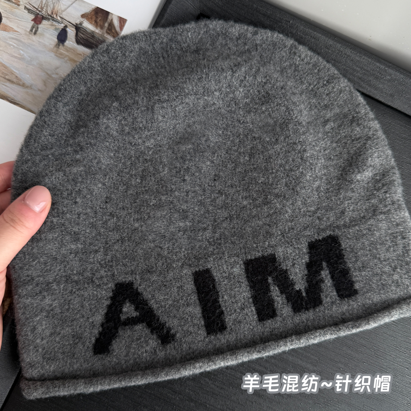 含羊毛韩版字母包头帽子女秋冬出口高品质大头围套头冷帽针织潮帽