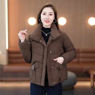 时尚洋气加厚短款羽绒棉服外套女