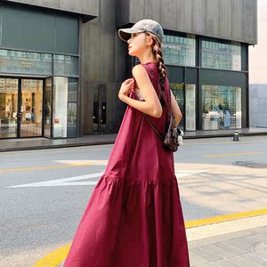 【现货】夏天高个子火龙果色连衣裙2B175-8300-P125控188图片