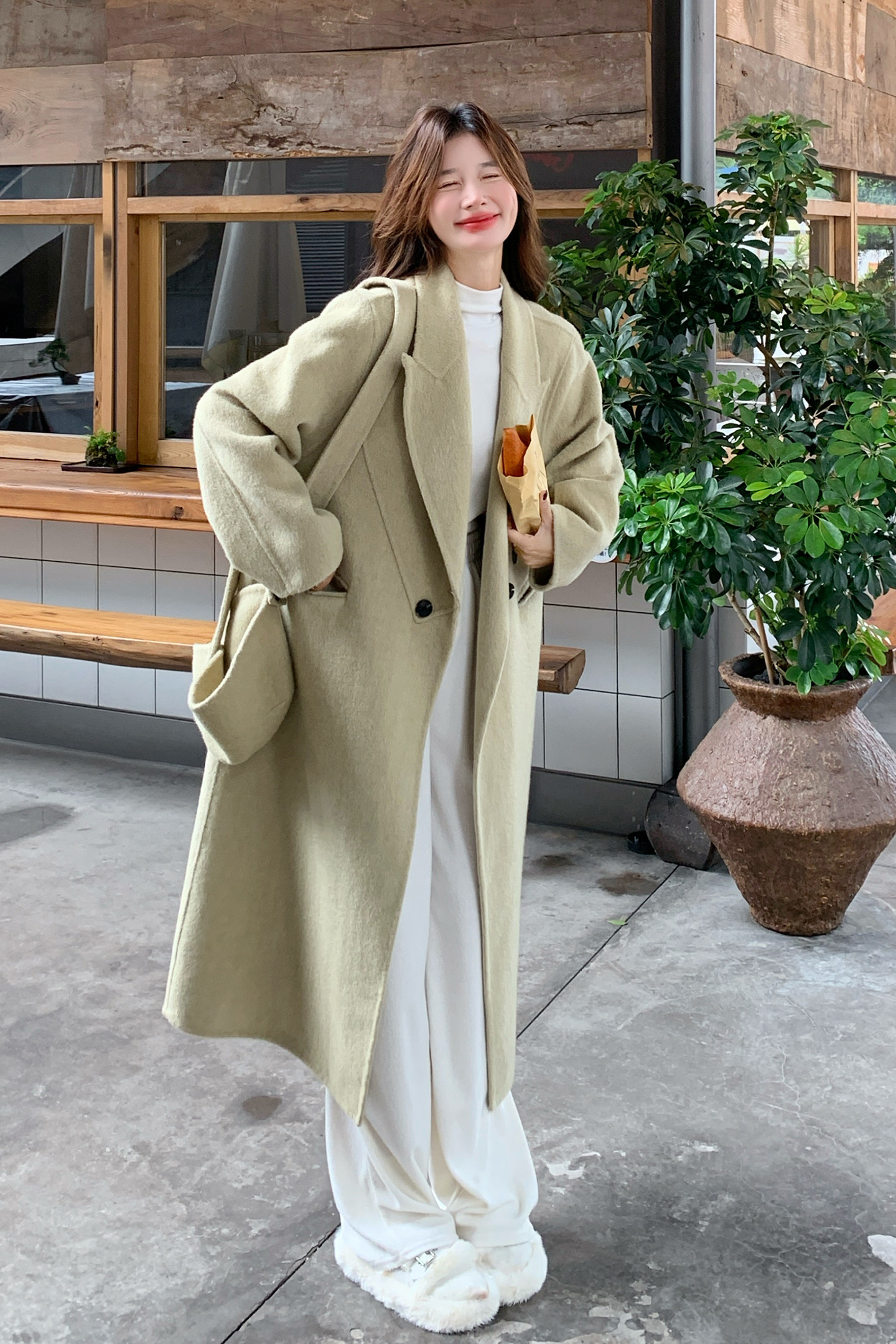 【大货】25年抹茶绿双面羊毛大衣2B175-8456-P295控438,女装毛呢外套,浙宝229