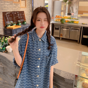 松弛感薄款牛仔连体裤女夏2025超火好看小个子高级感绝美阔腿短裤图片