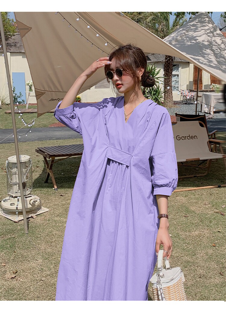 主推现货2022牛油果绿香芋紫两色连衣裙229-8173-P115控168,女装连衣裙,浙宝229