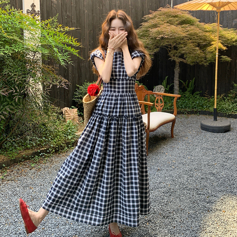 【大货】夏格子连衣裙2B175-8337-P135控198,女装连衣裙,浙宝229