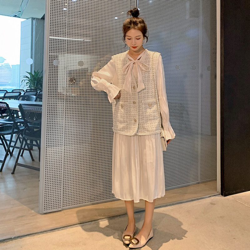 现货秋季小香风马甲长裙套装女229-8140-P190-K258,女装套装/套裙,浙宝229