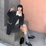 【大货已出】80羊毛双面呢黑白两色外套229-8258-P255控378，女装毛呢外套，浙宝229