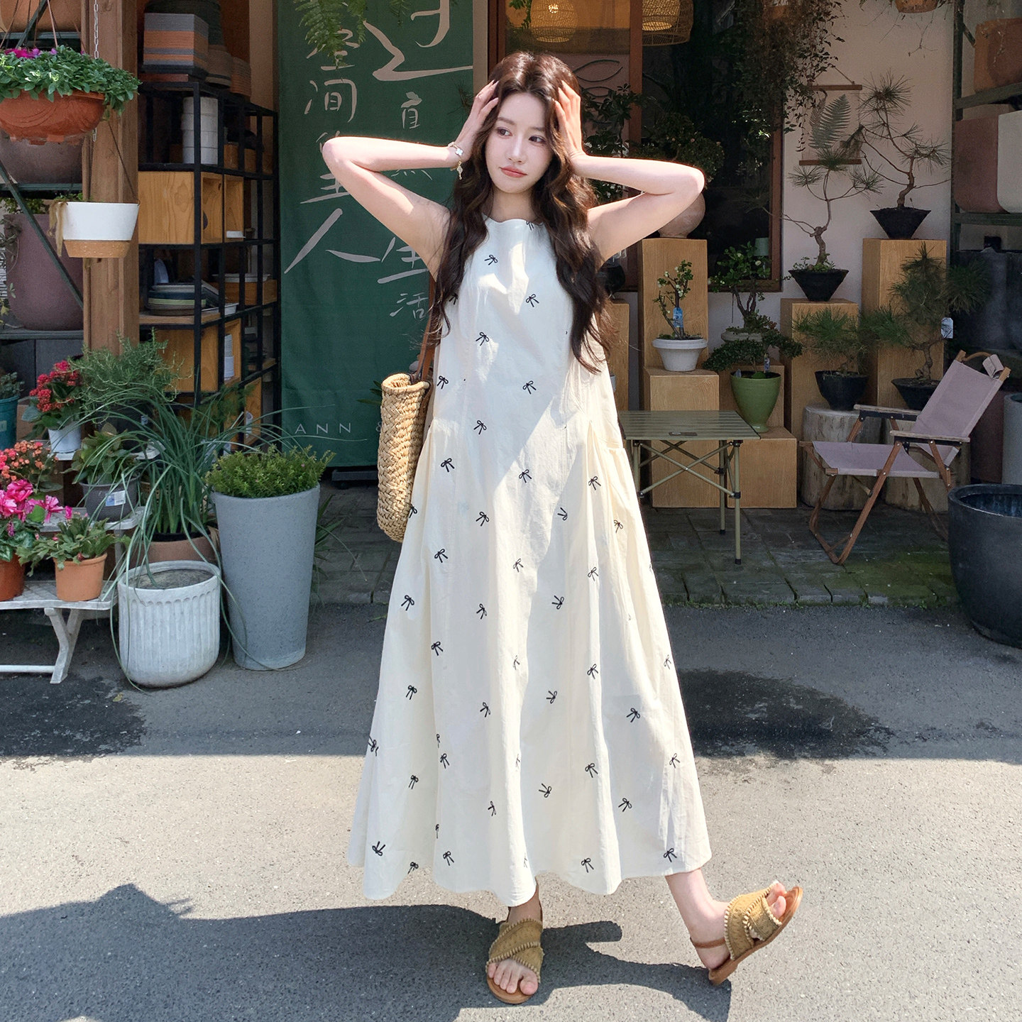 【】奶白色连衣裙偏杏色2B175-8498-P140控228,女装连衣裙,浙宝229