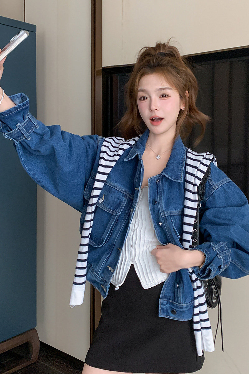 【现货】25年重工牛仔外套2B175-8328-P155控228,女装短外套,浙宝229