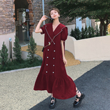 大货东大门新款重工艺宽松显瘦双排扣连衣裙229-8158P125控188，女装连衣裙，浙宝229