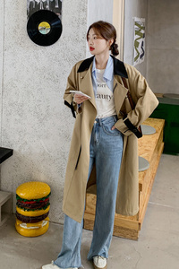 【新款现货】22年秋装拼色风衣高品质！229-8186-P155控218图片
