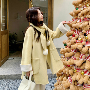 【现货】25年围巾款双面羊毛呢大衣2B175-8462-P265控388图片