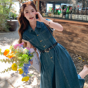 【大货】复古色牛仔连衣裙送腰带229-8497-P140控228图片