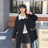 【大货已出】80羊毛双面呢黑白两色外套229-8258-P255控378，女装毛呢外套，浙宝229